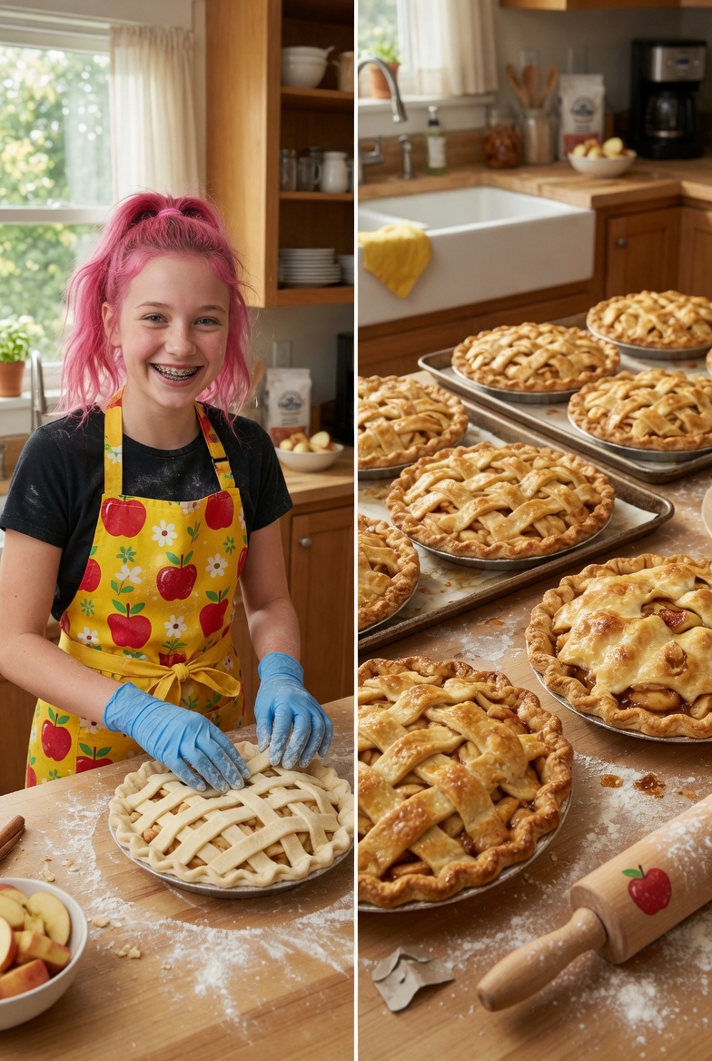 My 14-year-old daughter made 40 apple pies for a nearby nursing home — but I was left in shock when two armed officers showed up at my door early in the morning.