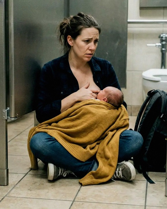 I found a 10-day-old baby abandoned in a freezing airport bathroom and fed it — but the next day, a knock at my door made my heart stop.