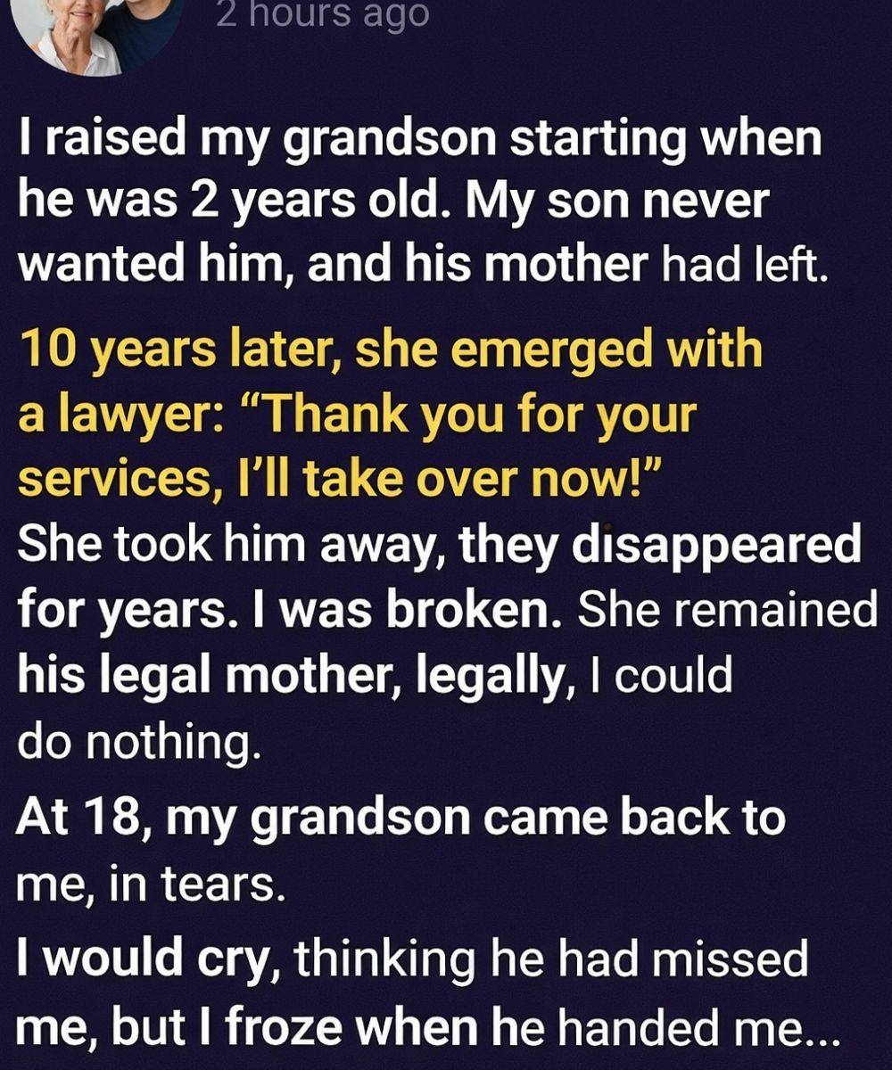 She took my grandson away after I raised him—but years later, he came back a completely different person.