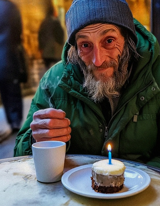 A homeless man asked me to get him a coffee for his birthday—just hours later, I was shocked to find him sitting beside me in first class.
