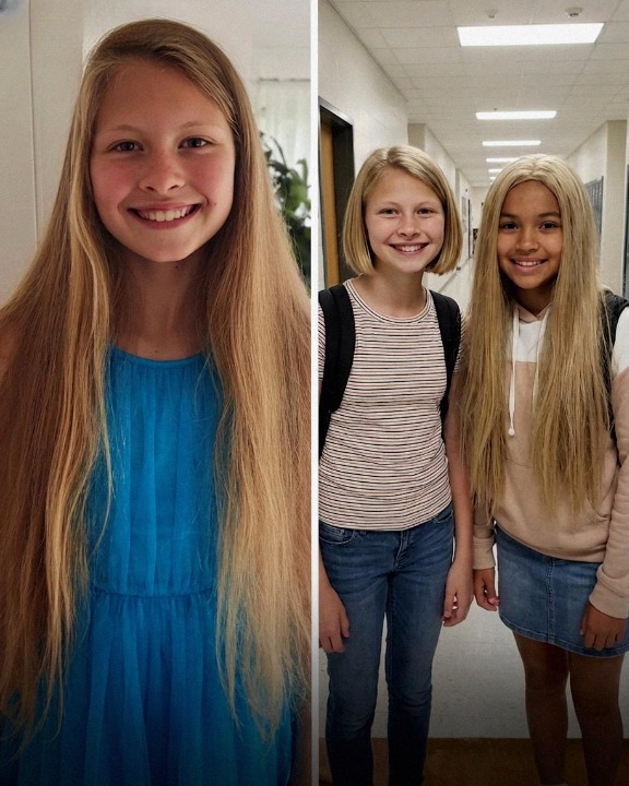 My 12-year-old daughter cut off her hair to support a girl with cancer—but then the principal called and told me, “You need to come right now and see this for yourself.”
