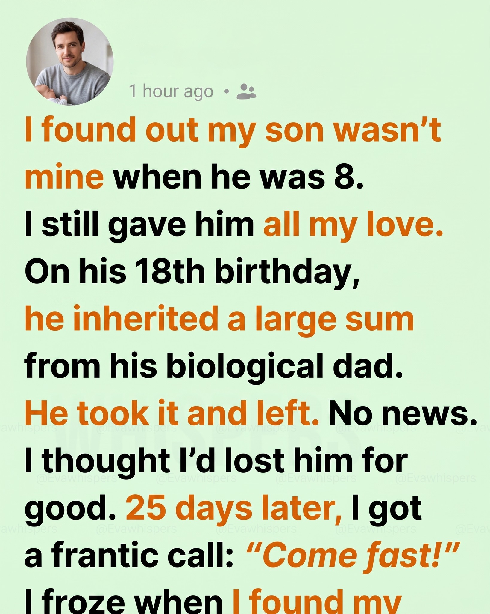 I brought up a boy I believed was my own—until his 18th birthday, when he disappeared, taking his inheritance with him…