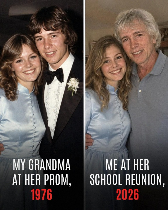 I attended my grandmother’s school reunion wearing her old prom dress—and the moment I arrived, an elderly man grabbed my hands and whispered, “Your grandmother promised you would marry me.”