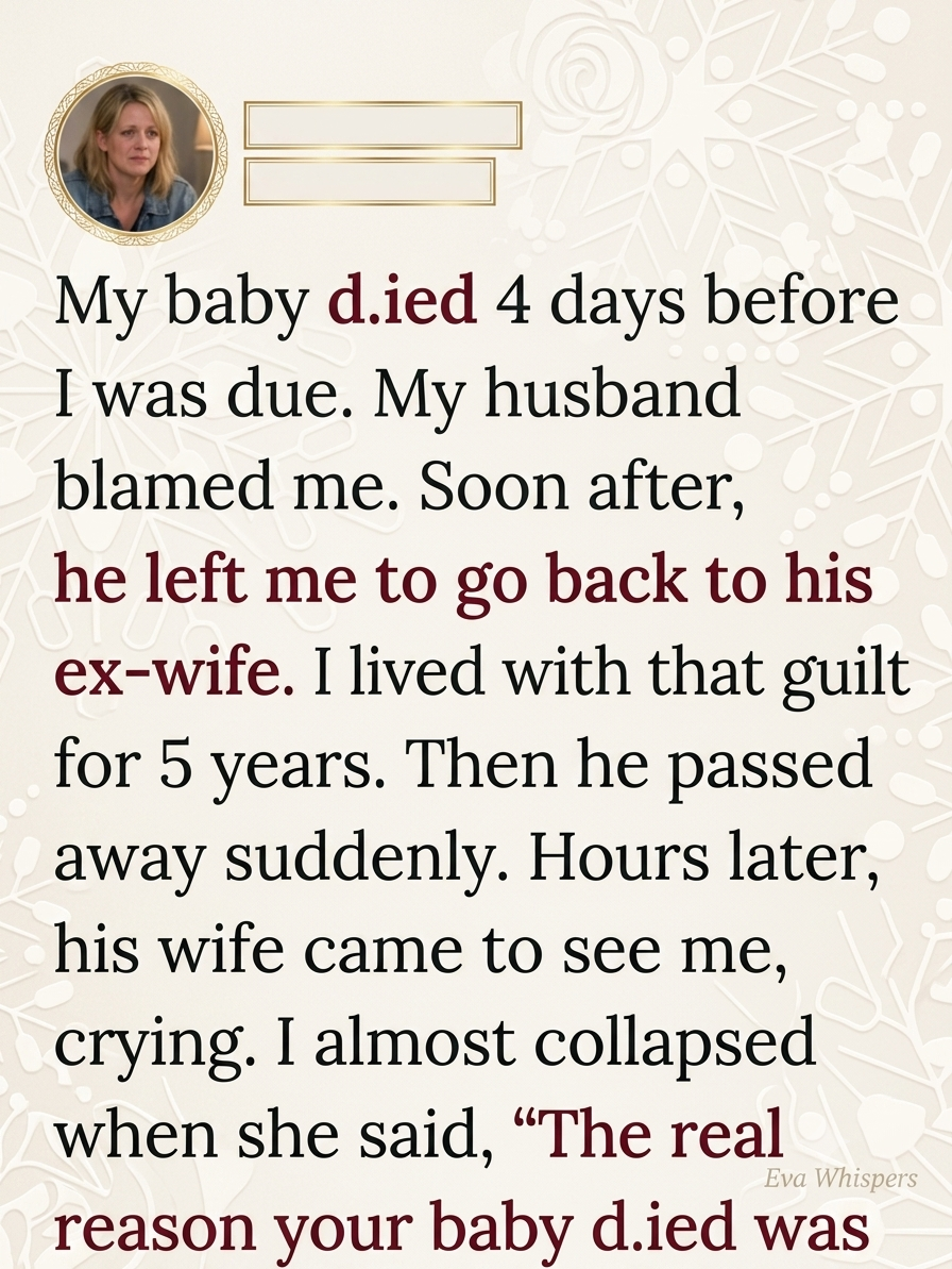 I carried the guilt of losing my baby for five years—until the woman I once blamed came forward with a truth that finally set me free.