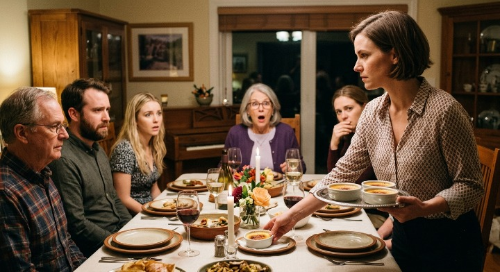 My mother-in-law invited my husband’s girlfriend to our family dinner—what happened next left her completely speechless.