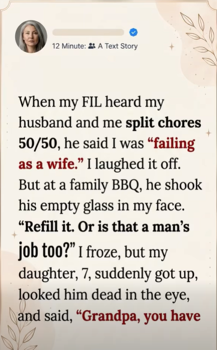 When my father-in-law found out that my husband and I divide household chores equally…